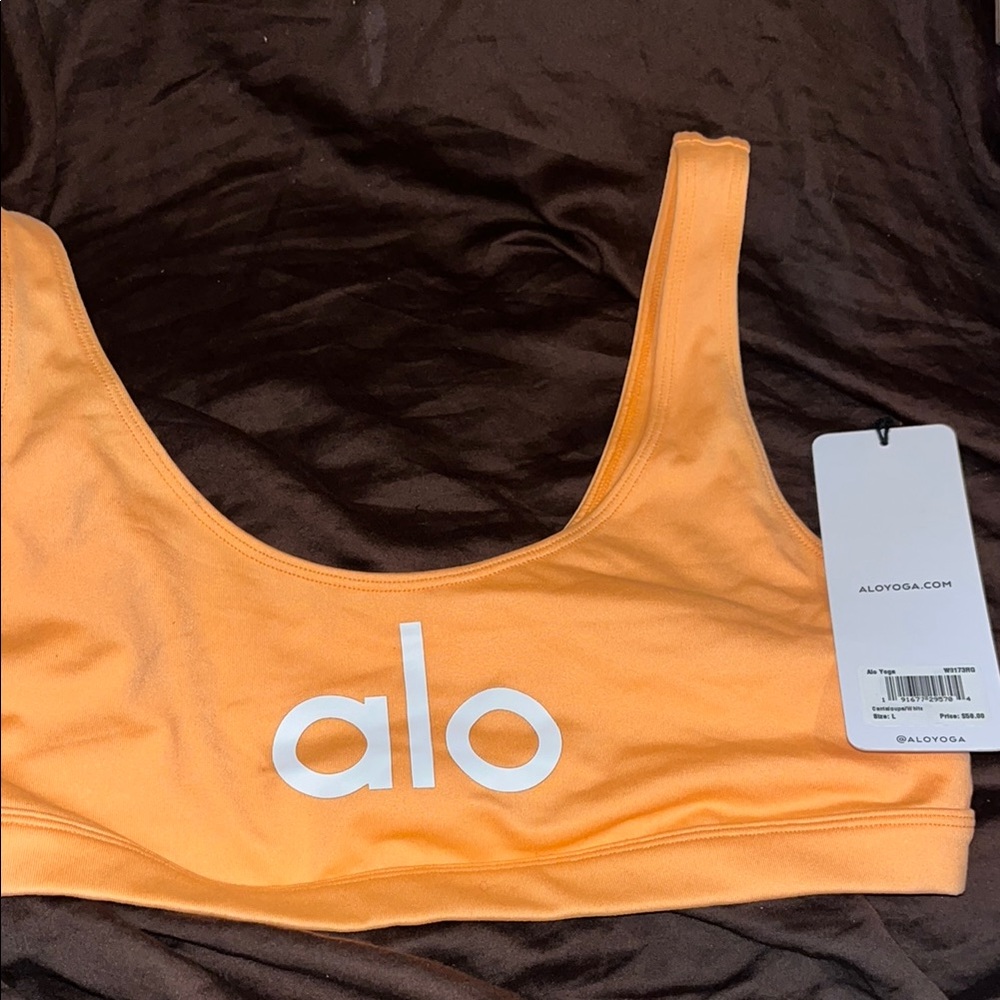 ALO Yoga Apricot Scoop Neck Sports Bra